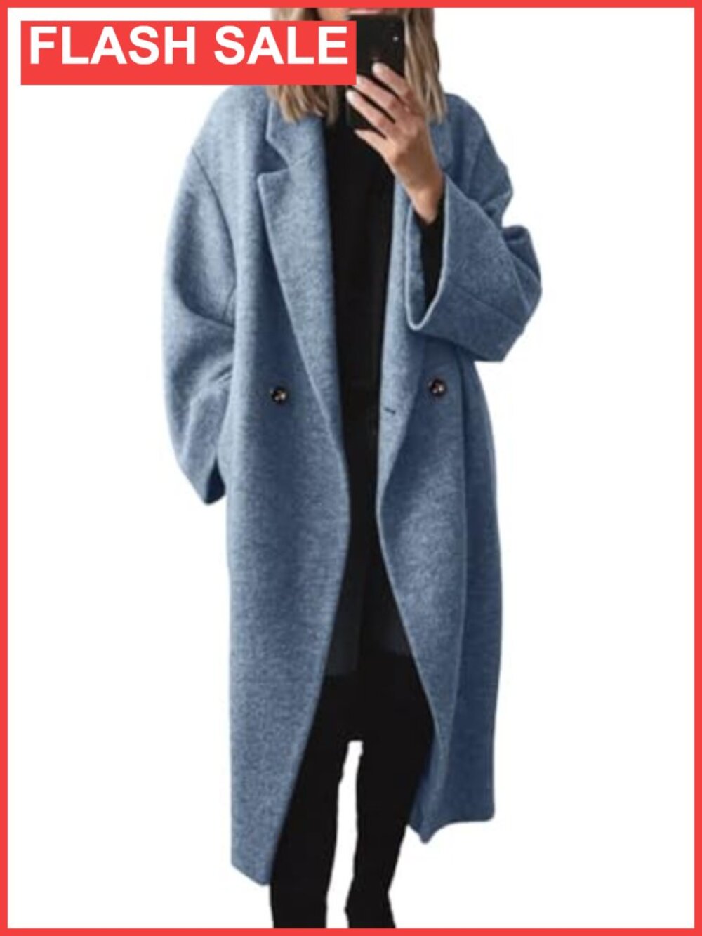 Women's Winter Double Breasted Wool Blend Pea Coat Long Trench Overcoat